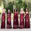 Popular Elegant Mismatched Sequin Tulle Long Wedding Party Bridesmaid Dresses, BD010