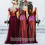 Inexpensive Mismatched Sequin Tulle Long Wedding Party Bridesmaid Dresses, BD009 - Bubble Gown