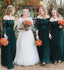 One Shoulder Chiffon Long Sleeves Wedding Bridesmaid Dresses, BG51337