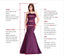 Burgundy Satin Mermaid Strapless V-neck Long Evening Prom Dresses, Cheap Custom prom dresses, MR8064