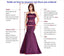 Red Satin V Neck Backless A-line Long Evening Prom Dresses, Cheap Custom prom dresses, MR7383