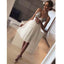 Halter Silver Sequin Ivory Tulle Lovely Short Homecoming Dresses, BH118