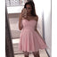 Pink Off the Shoulder Lovely Sweetheart Short Homecoming Dresses, BH123