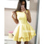 Yellow Simple Cheap Short Homecoming Dresses DSA129