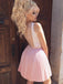 Lovely Pink V Neck Seen Through Back Short Homecoming Dresses, BH122