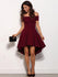 Burgundy Off the Shoulder High Low Simple Cheap Homecoming Dresses, BH102 - Bubble Gown