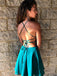 Halter Open Back Lace Chiffon Cheap Short Homecoming Dresses, BH110 - Bubble Gown