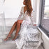 Sexy White Lace Long Sleeves Mermaid Prom Dresses FP1188