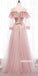 Pink Princess Long Sleeves Tulle Prom Dress  FP1194