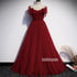 Elegant Red A-line Sleeveless Tulle Prom Dress  FP1195
