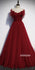 Elegant Red A-line Sleeveless Tulle Prom Dress  FP1195