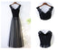 Black V Neck Formal Tulle Applique Lace Up Back Long Prom Dresses, BGP020 - Bubble Gown