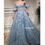 A-line Blue Sweetheart Applique Long Prom Dresses FP1121