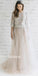 Long Sleeves Two Pieces Unique Inexpensive Lace Long Wedding Prom Dresses, BGP037