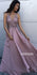 Beaded V-neck Chiffon A-line Long Prom Dresses FP1111
