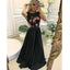 Modest Black Sleeveless Applique Formal A Line Cheap Long Prom Dresses, BGP220