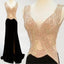 Black Side Slit Beading Sexy Evening Party Long Prom Dresses, BG51196