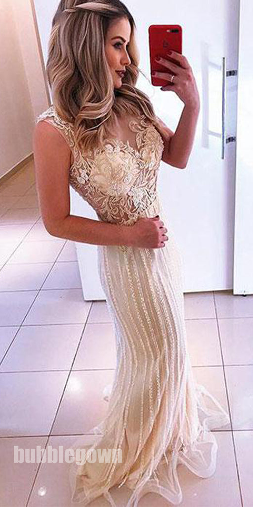 Charming Unique Mermaid Beaded Lace Affordable Long Prom Dresses, BGP214