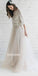 Long Sleeves Two Pieces Unique Inexpensive Lace Long Wedding Prom Dresses, BGP037