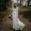 Simple V-neck Long Sleeves Dream Long Wedding Dresses, BGH045