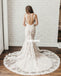 Elegant Open Back Mermaid Lace Dream Wedding Dresses, BGH058