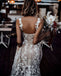 Elegant Spaghetti Strap Applique Tulle Long Wedding Dresses, BGH079