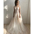 Unique Lace Formal A Line Lace Up Back Cheap Long Wedding Dresses, BGP235